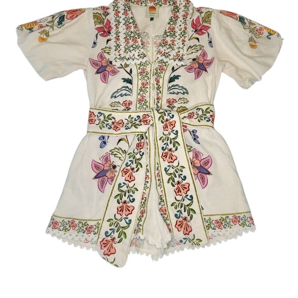 FARM Rio Floral Embroidered Romper